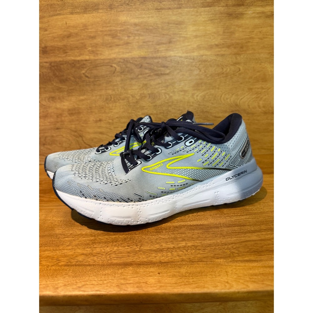 Brooks Glycerin 20 Mens size 9.5 Running Shoes Grey Yellow sneaker support light